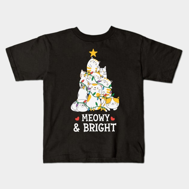 Meowy & Bright Kids T-Shirt by MZeeDesigns